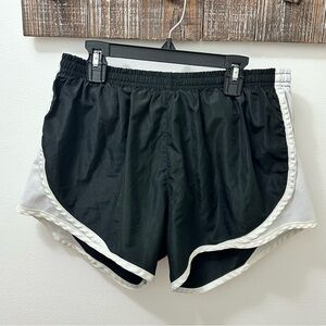 Women's Black and White Athletic Shorts